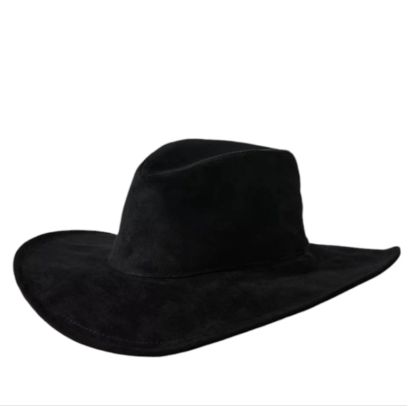 New San Diego Hat Co. FAUX Black Suede Fedora Lightweight Floppy Adjustable Hat - Picture 3 of 10